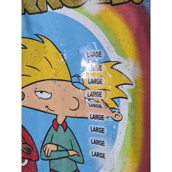 Nickelodeon Hey Arnold - Gerald & Arnold Graphic T-Shirt Blue Size L - NWT - Picture 4 of 7